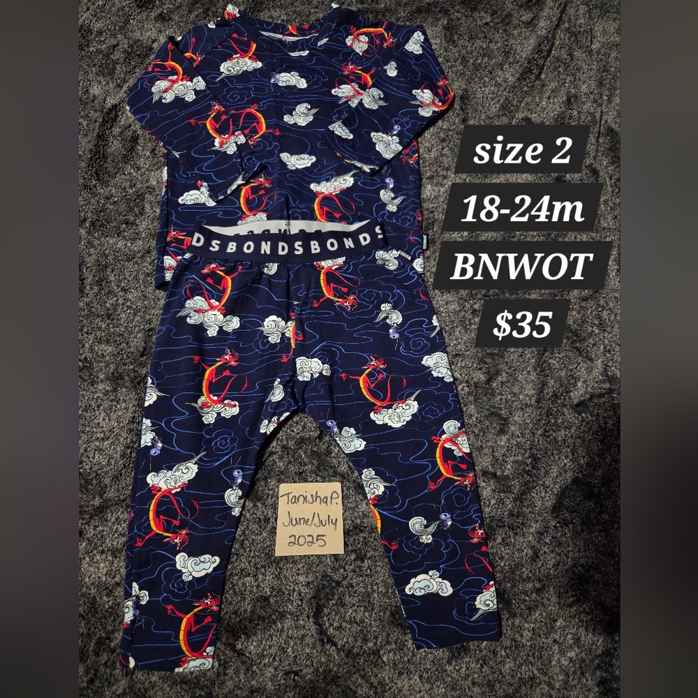 Disney Bonds Kids Pajama Set - Mushu From Mulan - Brand New Without Tag